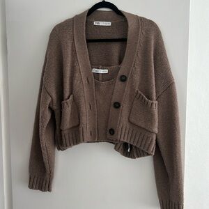 Zara Khaite inspired cardigan and tank set. Cardigan is L and tank M
